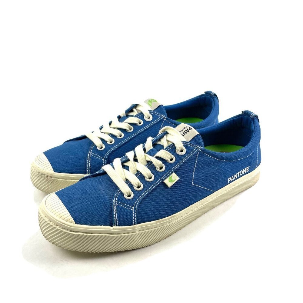 Cariuma OCA Low Sneakers Women 12.5 Men 11 Blue‎ Canvas Pantone Lace Up Shoes